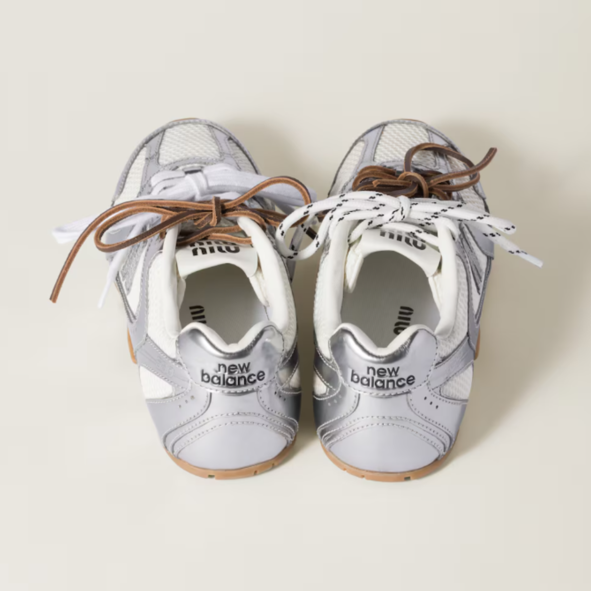 NB x Miu Baskets 530 Silver Brown finition