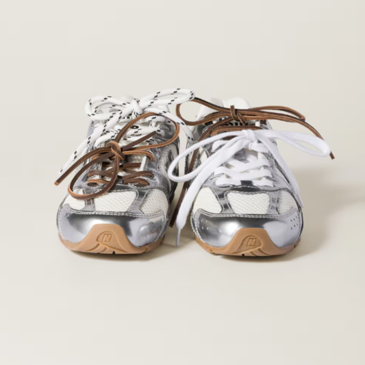 NB x Miu Baskets 530 Silver Brown finition